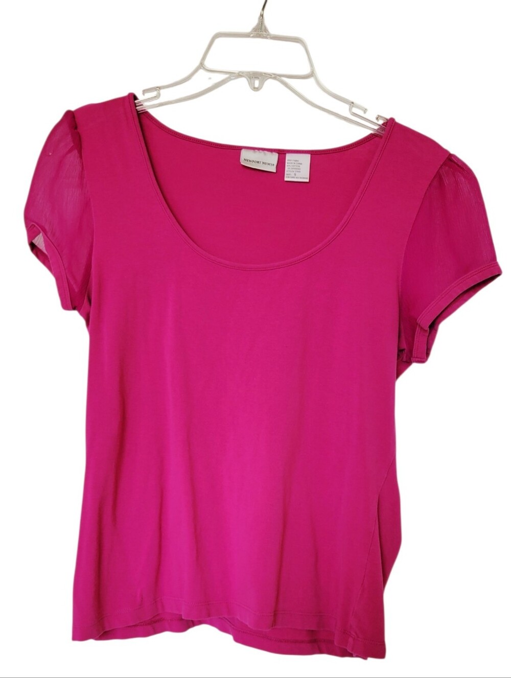 Newport News Sheer Capsleeve Scoopneck Tee